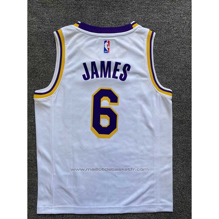 Maillot Enfant Los Angeles Lakers LeBron James #6 Association 2022-23 Blanc
